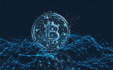 A large-scale Bitcoin mining farm with rows of mining rigs and sophisticated cooling systems.