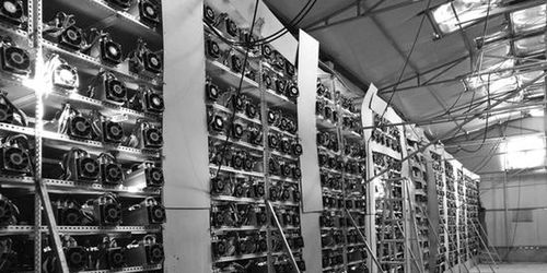 A modern mining farm equipped with advanced cooling systems